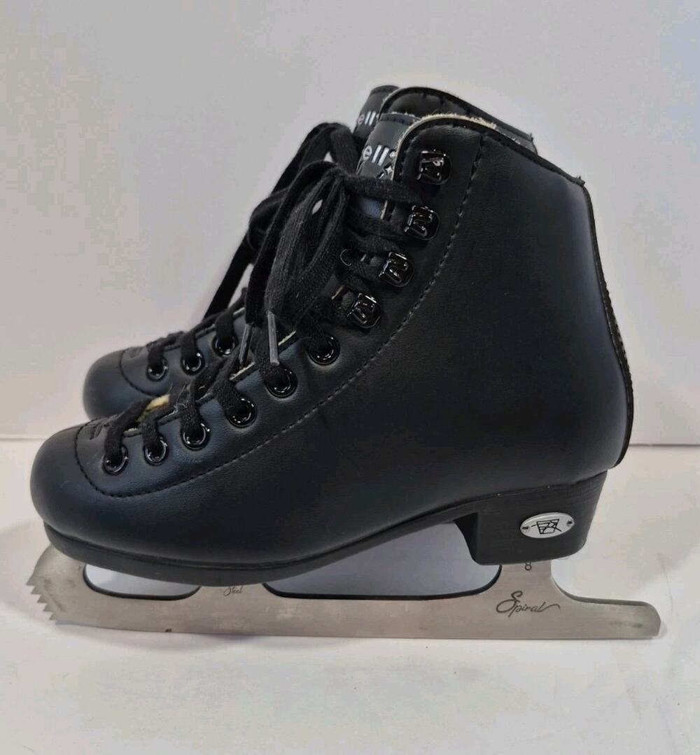 Riedell 10 Opal Girl's Spiral Black Ice Skates Junior 1
